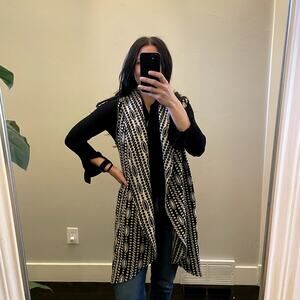 Anthropologie Moth Felted Wool Open Front Duster Vest Women's Size XS/S